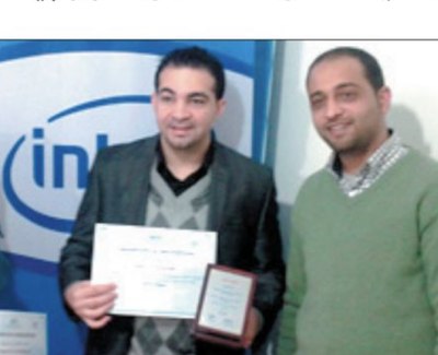 Amir Shurrab receiving the Intel Best Technology Business Plan award, 2011